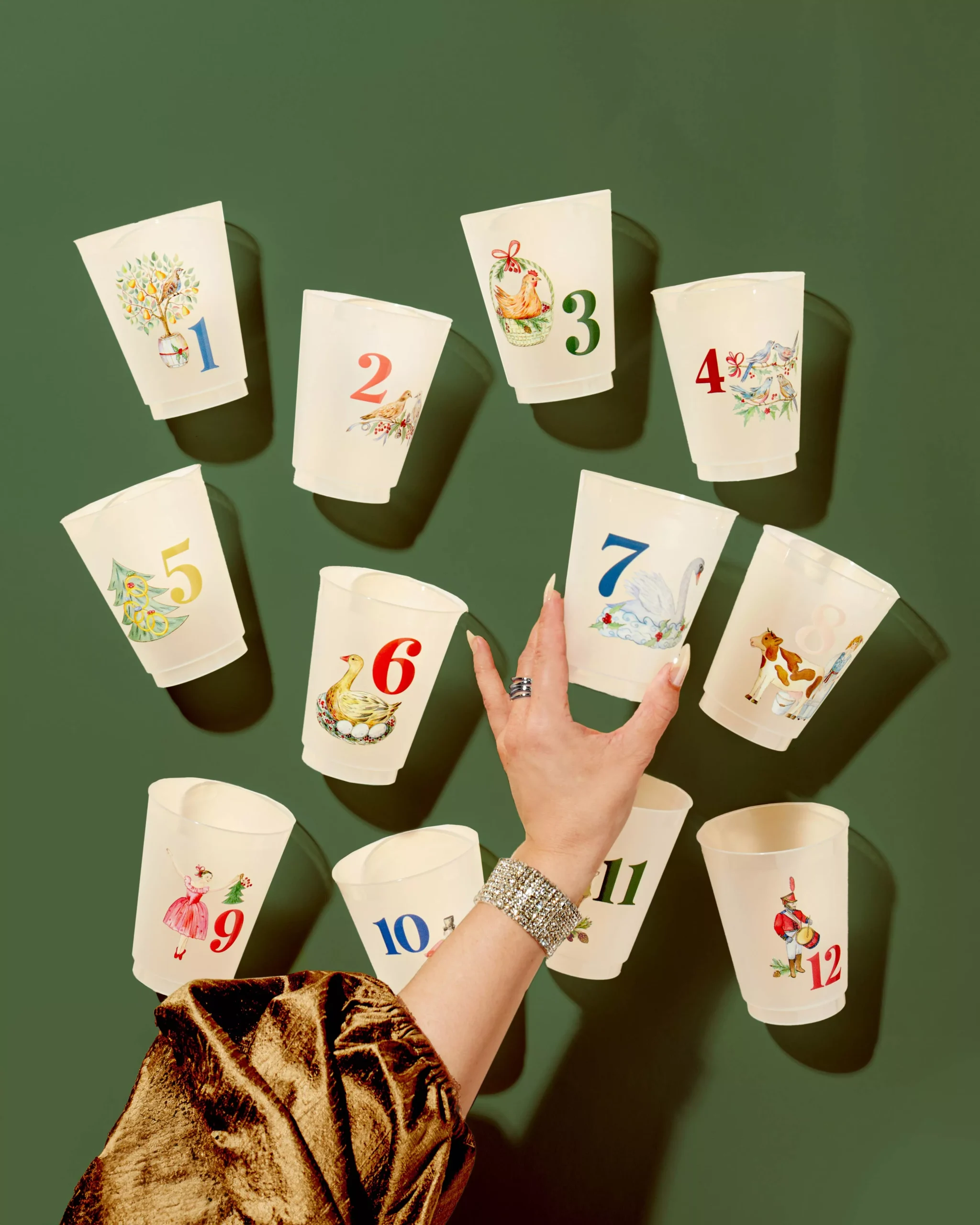 12 Days of Christmas Frosted Cups