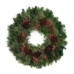 14" Pepperberry Cone Wreath (26" OD) 1212