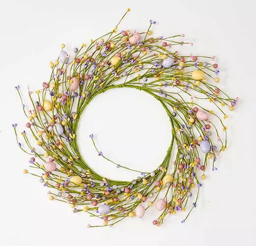 16" COLORFUL BERRIES AND EASTER EGGS WREATH (PC) 3617
