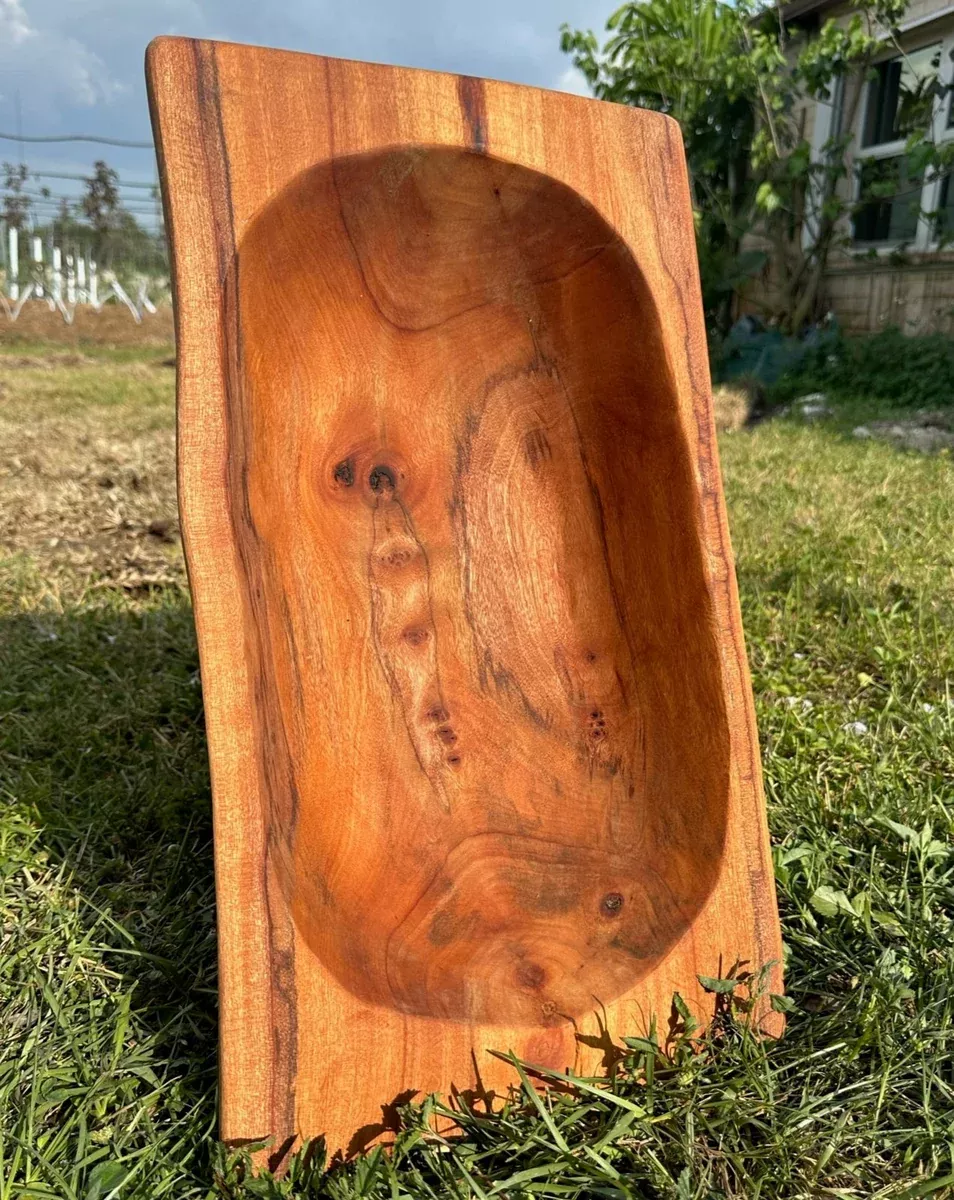 21" AVOCADO Hand Carved Artisan Bowl