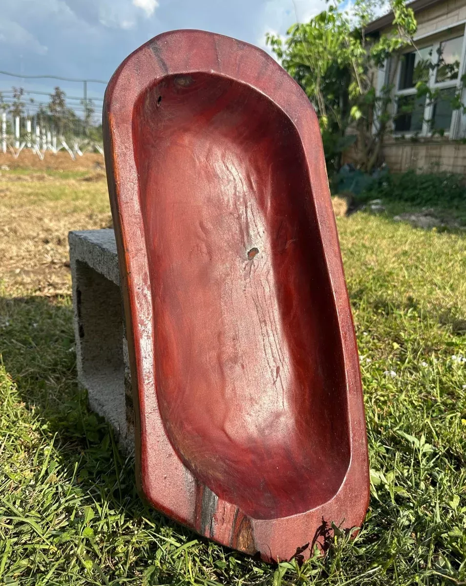 23" MAHOGANY Hand Carved Artisan Bowl