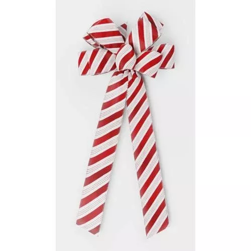 #40 Eight Loop Bow, Candy Cane Stripe, Woven Edge - 2219-990-53