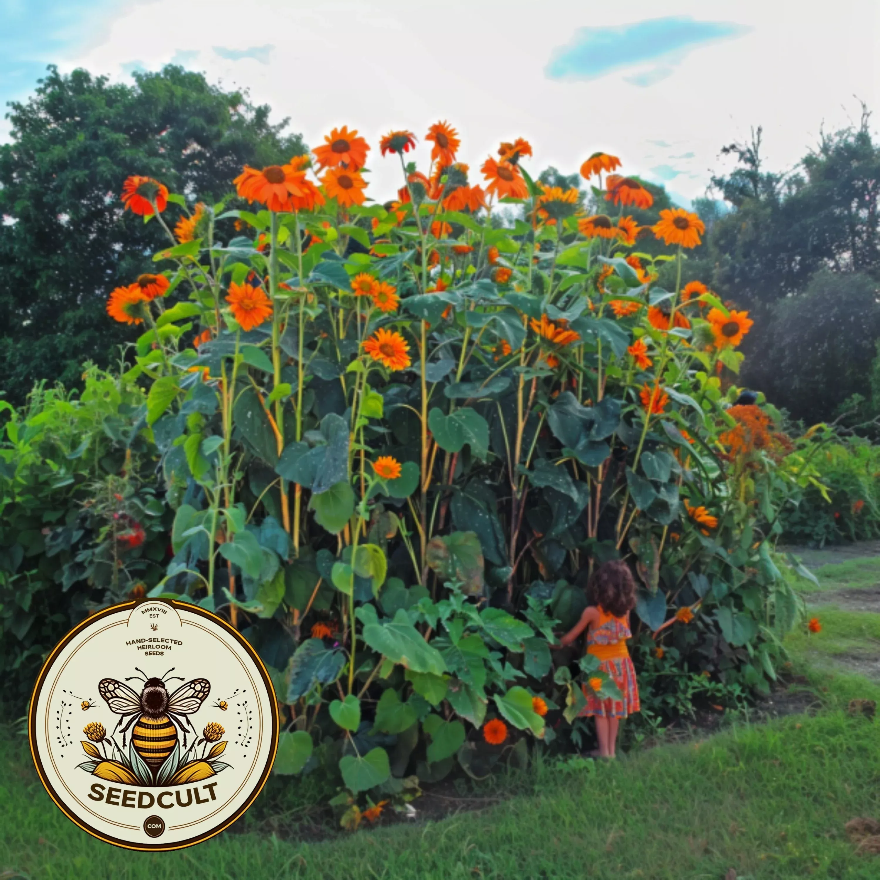 40 Orange Mexican Sunflower Seeds, Orange Torch, Tithonia Rotundifolia TI0140