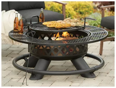 47 in FIRE PIT W/COOK GRATE