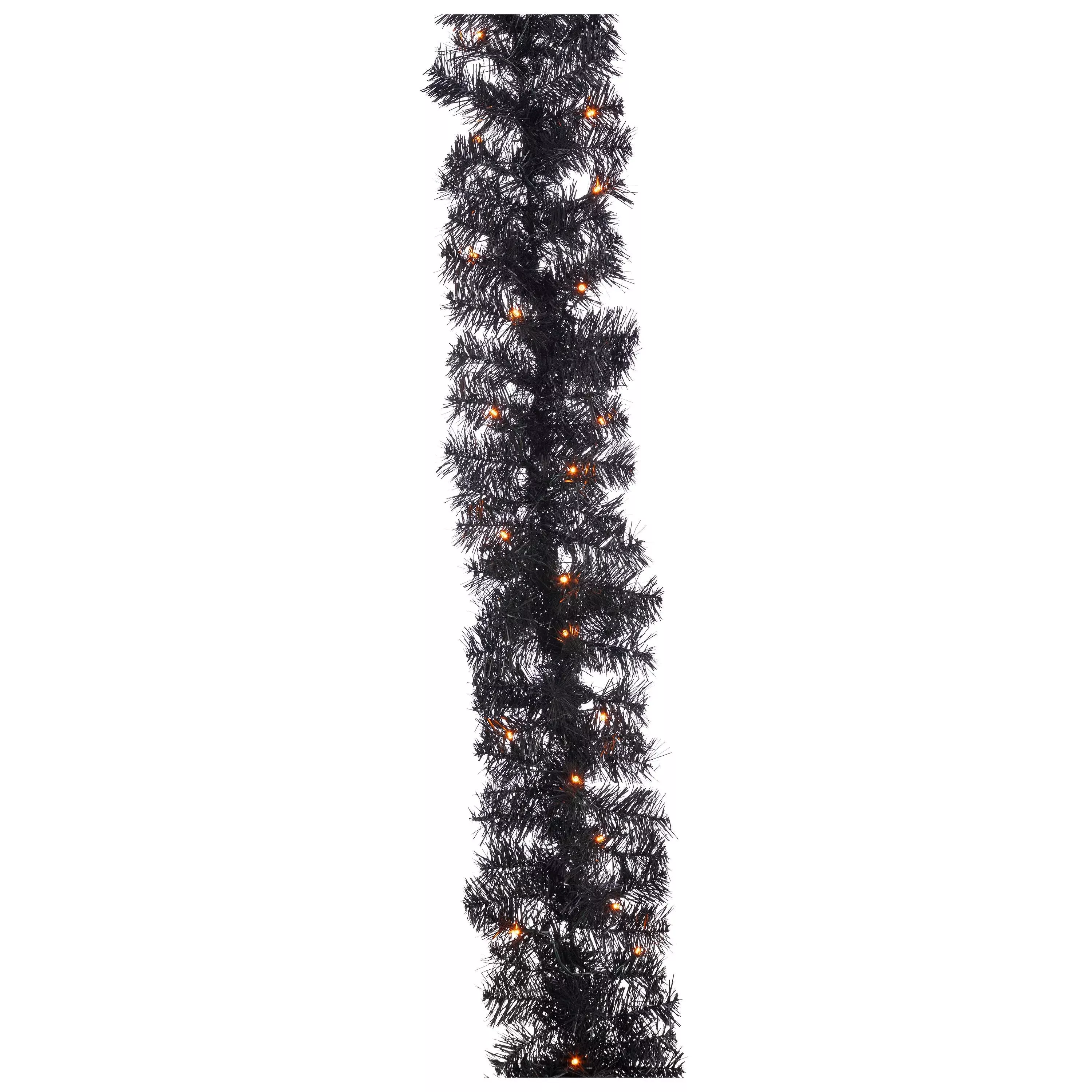 6' LED Black Salem Halloween Garland