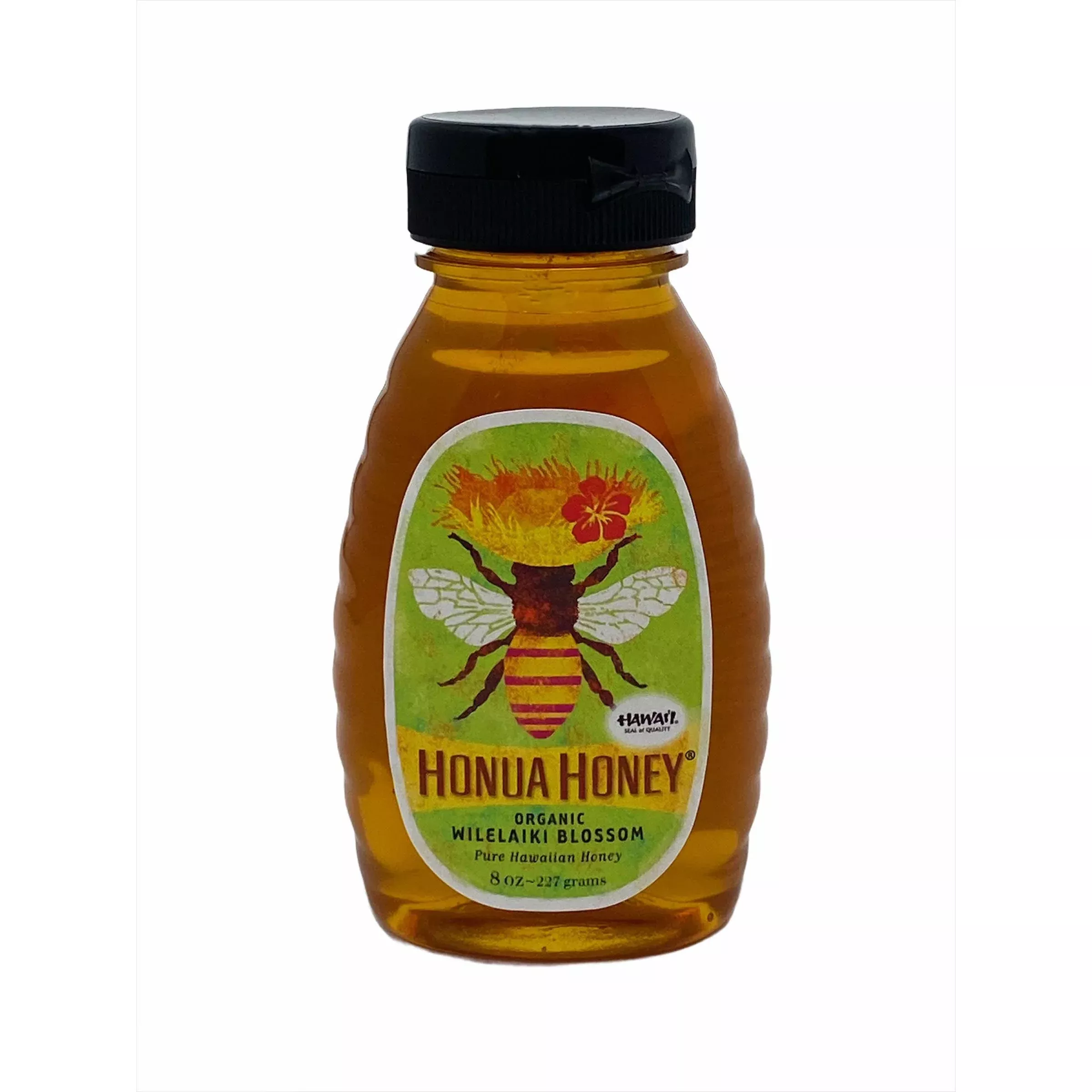 8oz Honua Honey Organic Wilelaiki in squeeze jar 12 pack