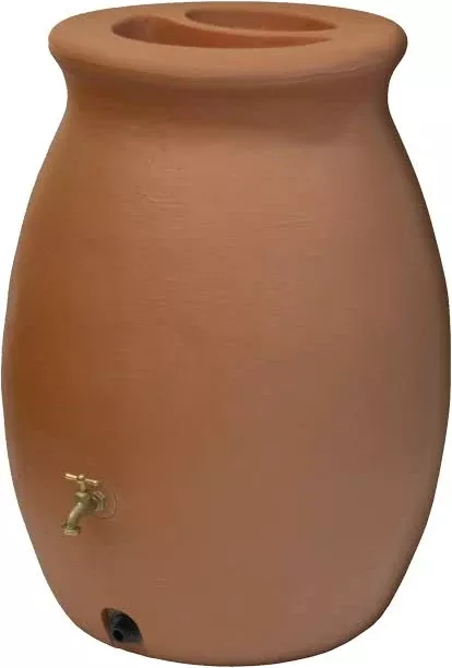 Algreen 50 Gal Flat Castilla Rain Barrel in Terra Cotta