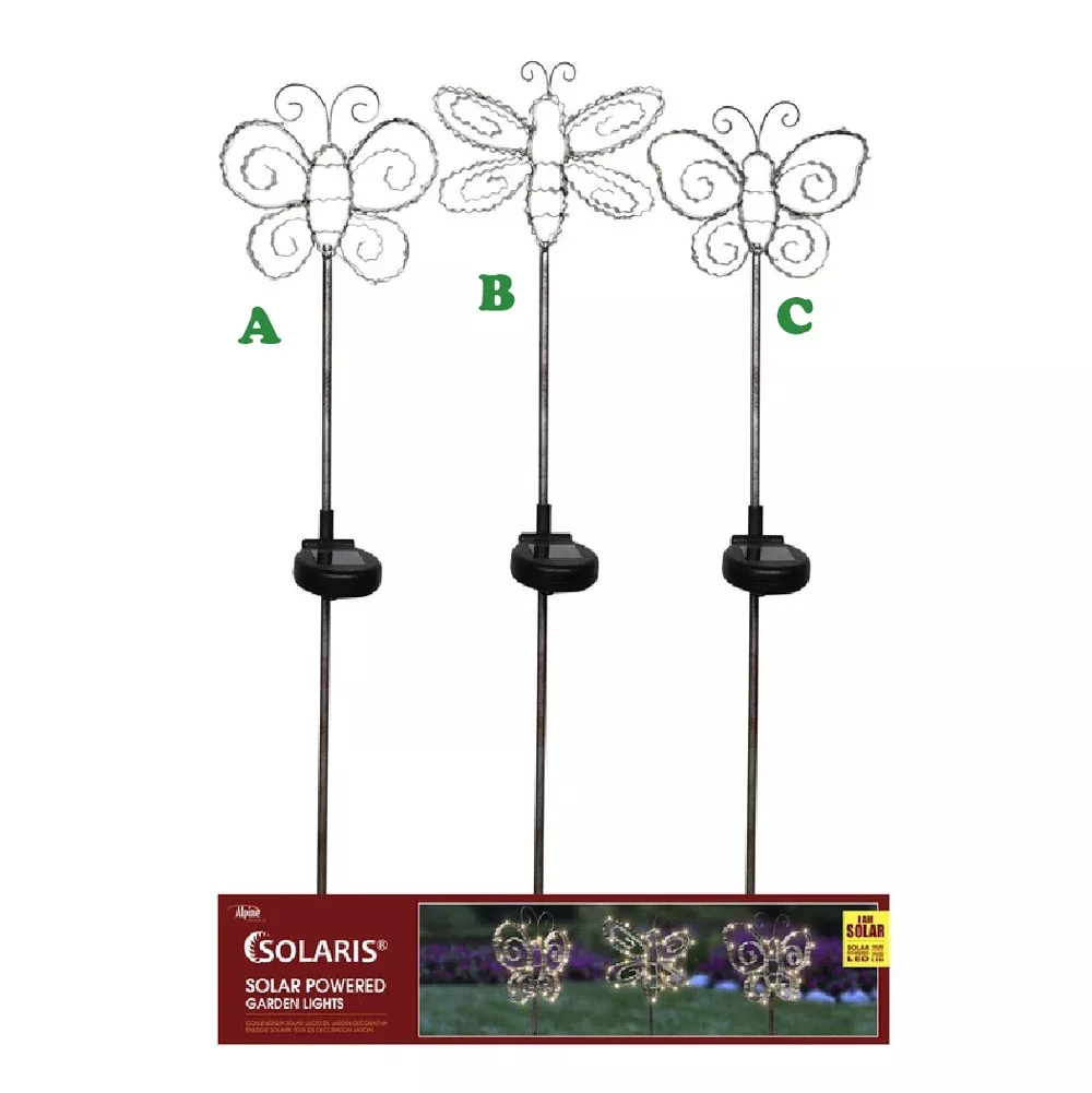 Alpine, Insect LED Galvanized Solar Stake, Sold Individually