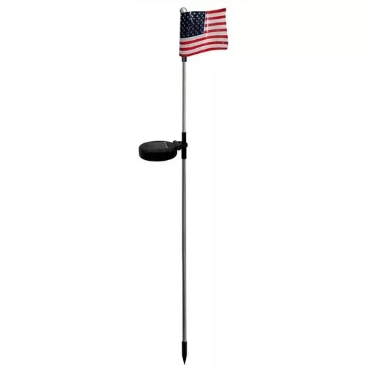 Alpine Solar LED USA Flag Garden Stake, 33"
