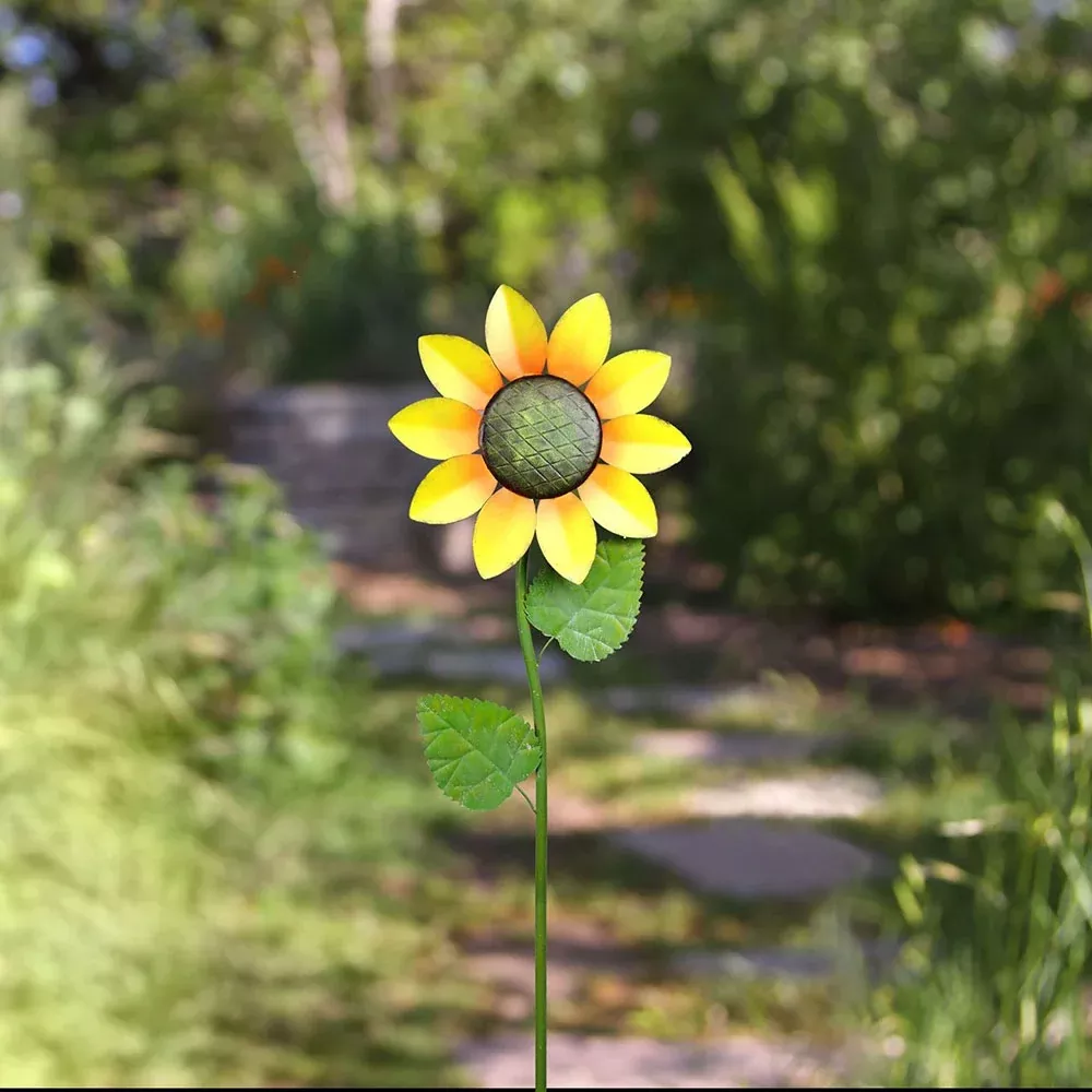 Alpine, Sunflower Metal Garden Stake, 63"H