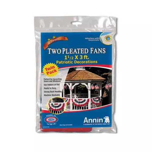 Annin Pleated American Flag Mini Fan, Twin Pack, 3'