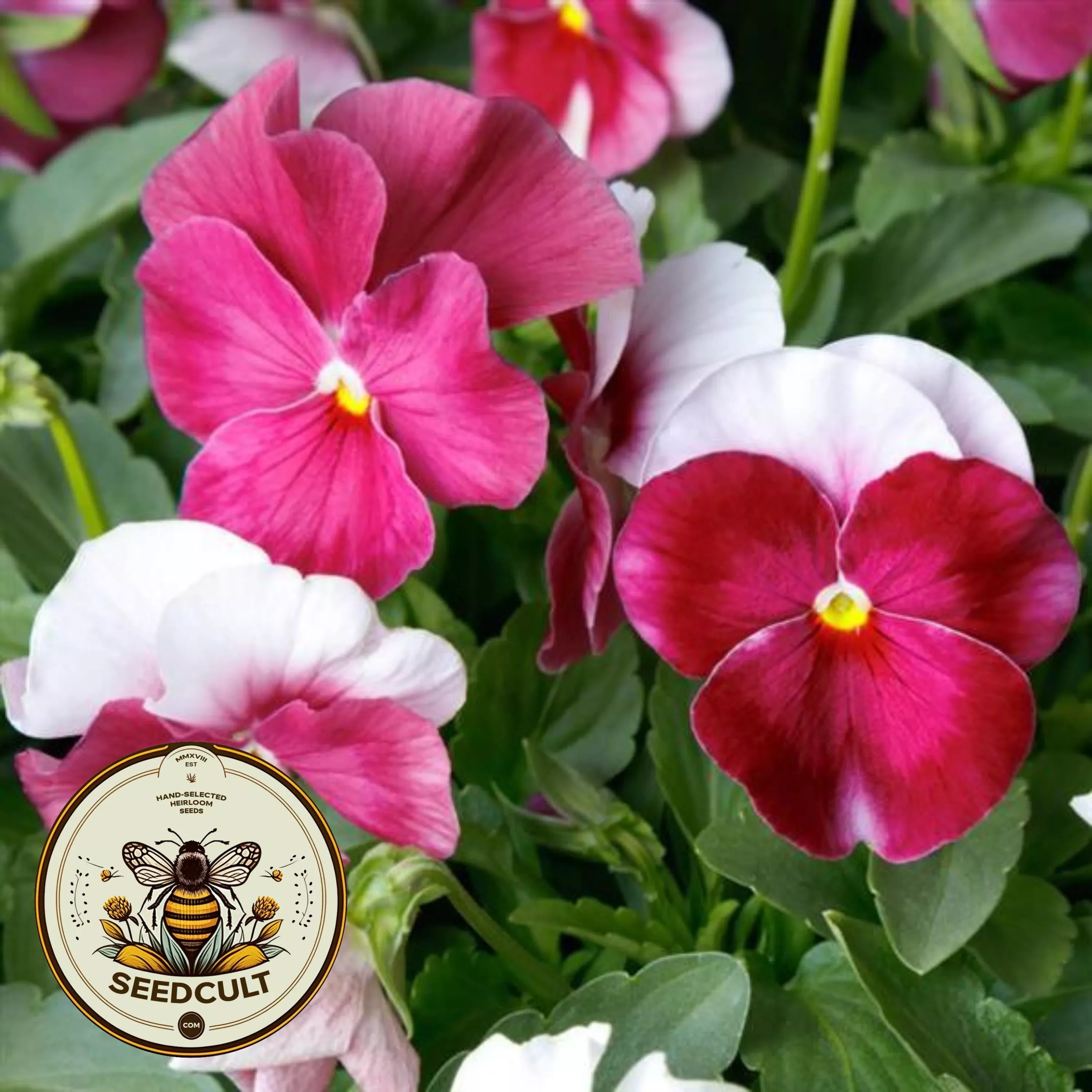 Beacon Rose Pansy Seeds, Viola Cornuta, Perennial Pansy VL3525