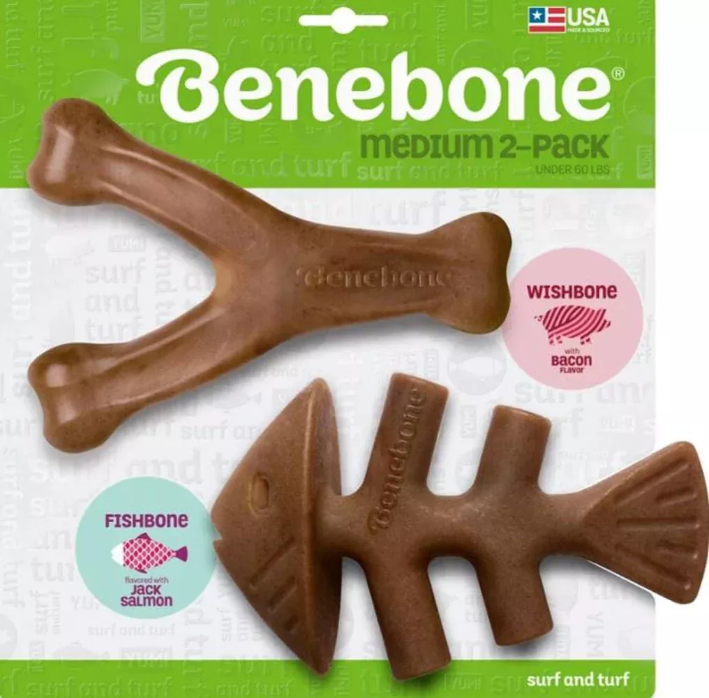 Benebone, Fishbone & Wishbone, Bacon, Medium