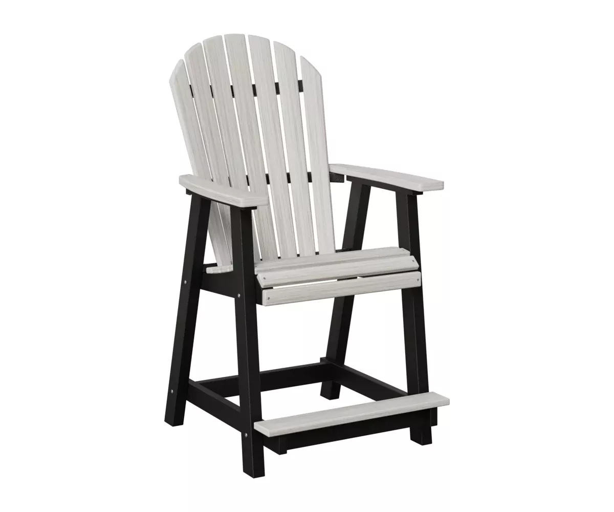 Berlin Gardens, Comfo Back Counter Chair, Seashell on Black