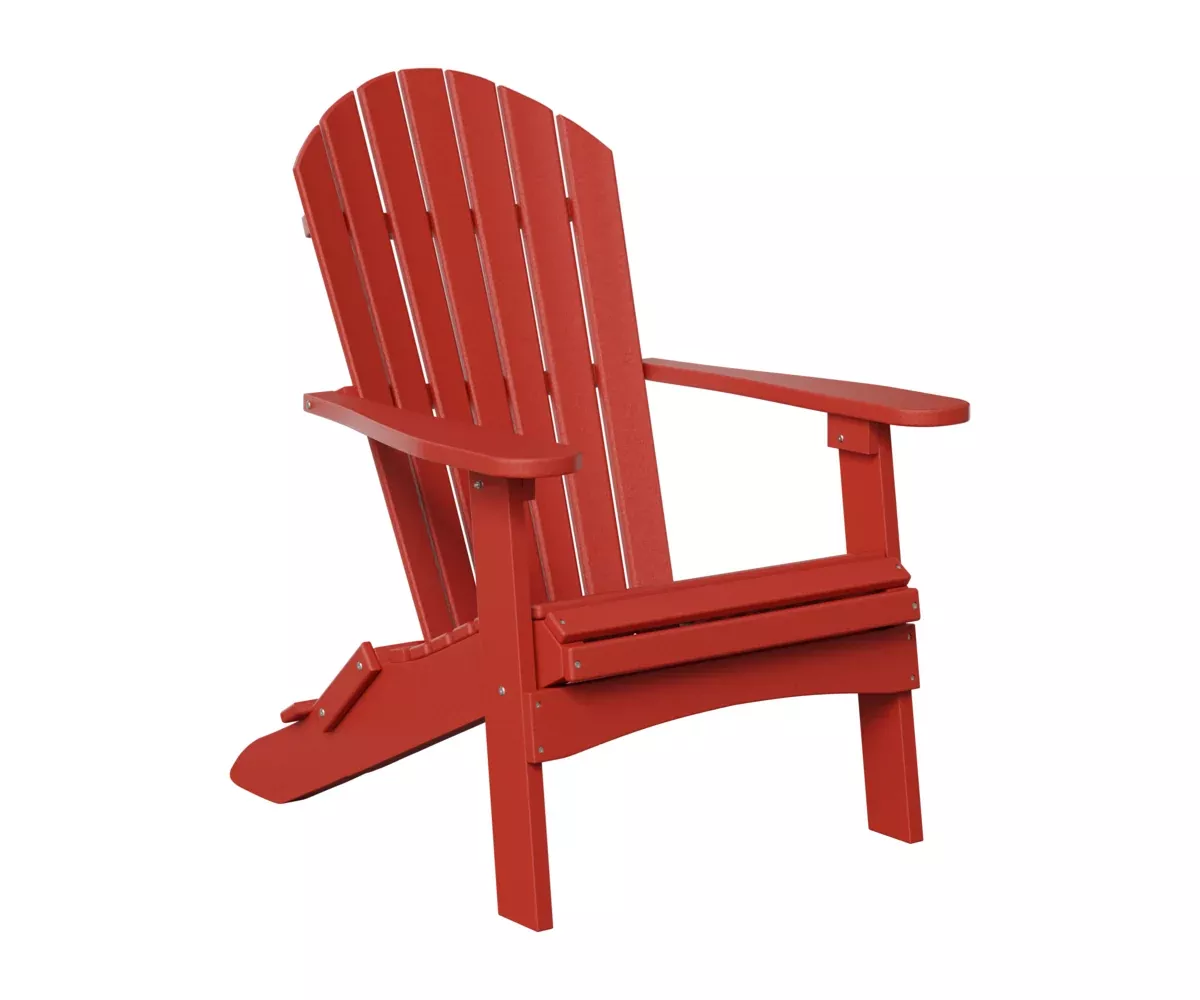 Berlin Gardens, Comfo Back Folding Adirondack Chair, Scarlet Red