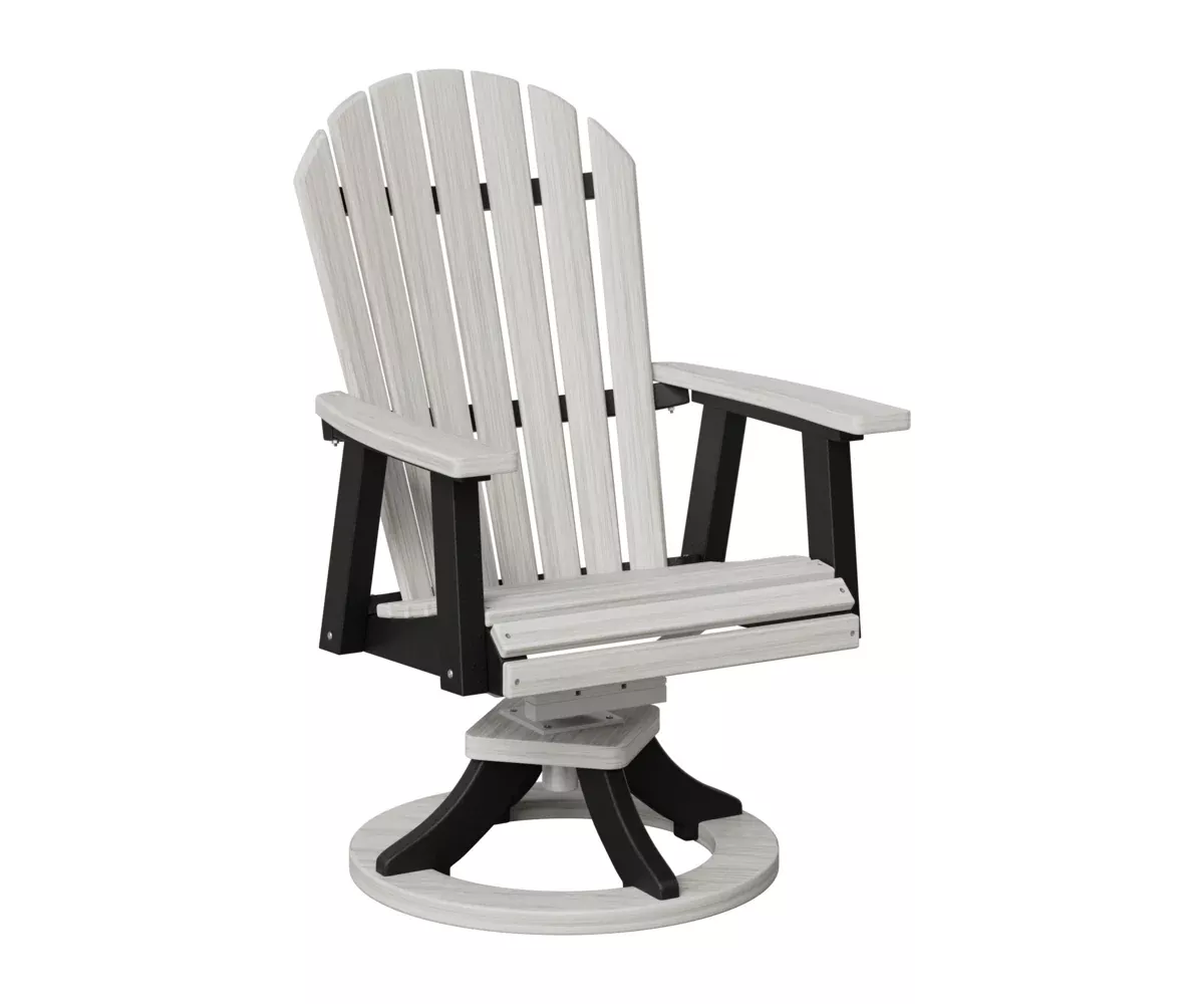 Berlin Gardens, Comfo Back Swivel Rocker Dining Chair, Seashell on Black