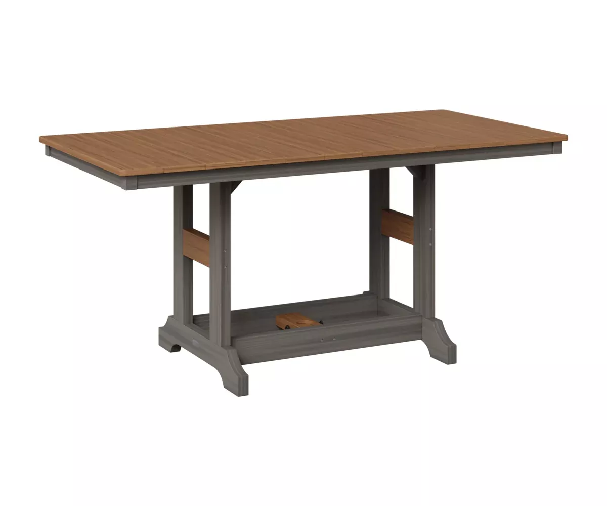Berlin Gardens, Garden Classic 33″ x 66″ Rectangular Table, Antique Mahogany on Coastal Gray
