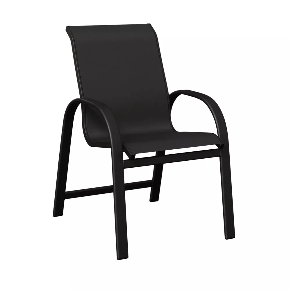 Berlin Gardens, Murphy Sling Dining Chair, Ebony on Matte Black
