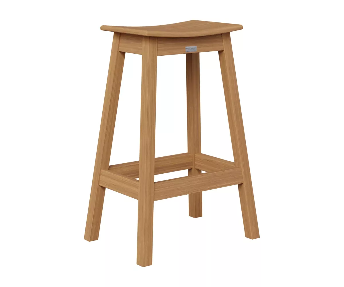 Berlin Gardens, Saddle Bar Stool, Natural Teak