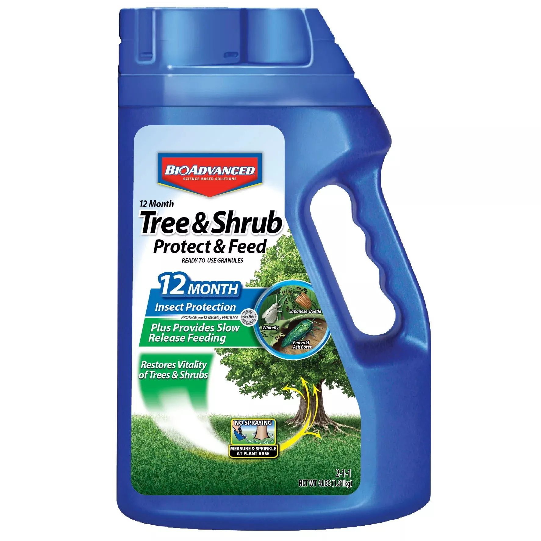 BioAdvanced 12 Month Tree & Shrub Protect & Feed - 4lb Granules - OK for NY - Imidacloprid