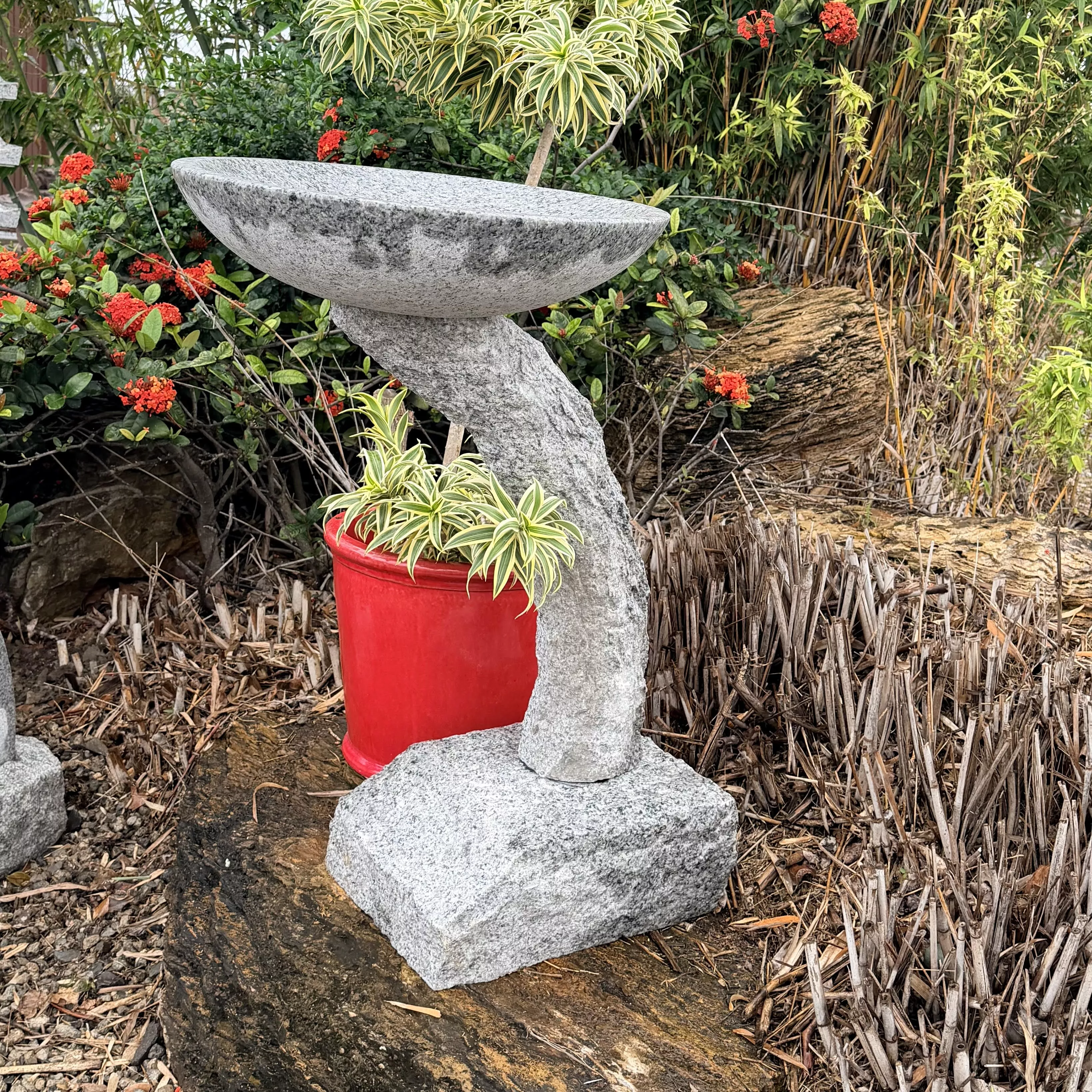 Bird Bath with Curved Pedestal