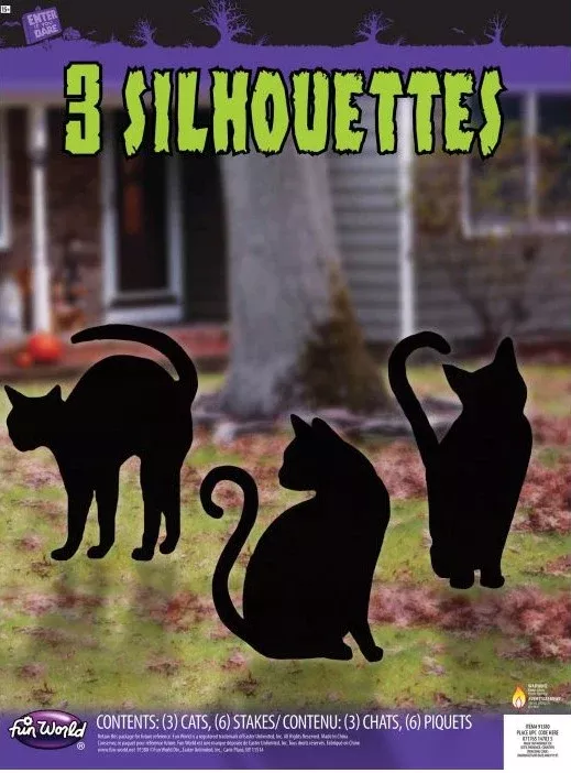 Black Cat Silhouette Yard Stakes