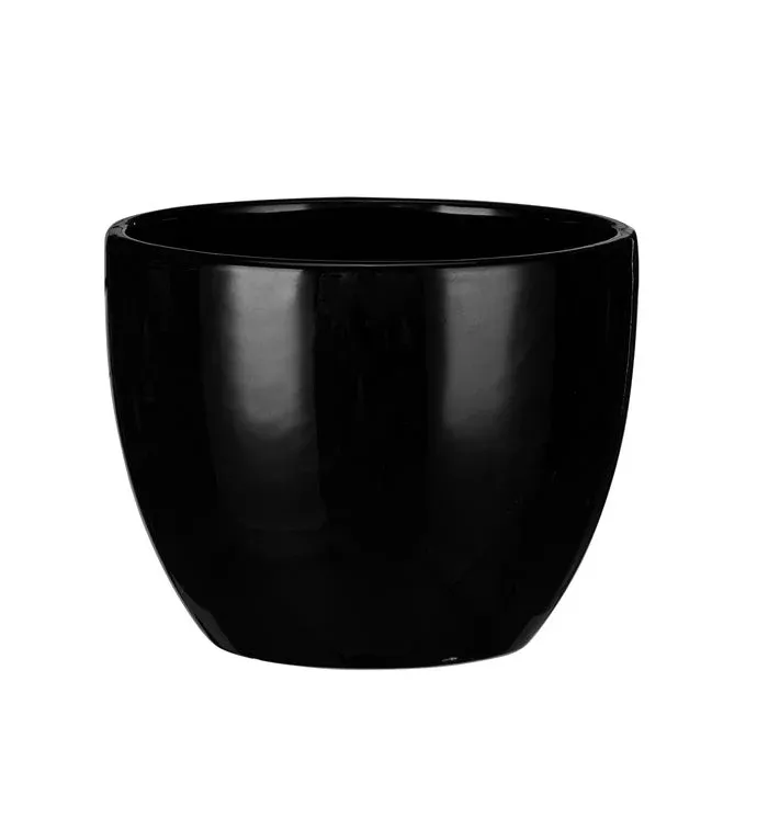 Black Planter With Saucer | Small | Napco