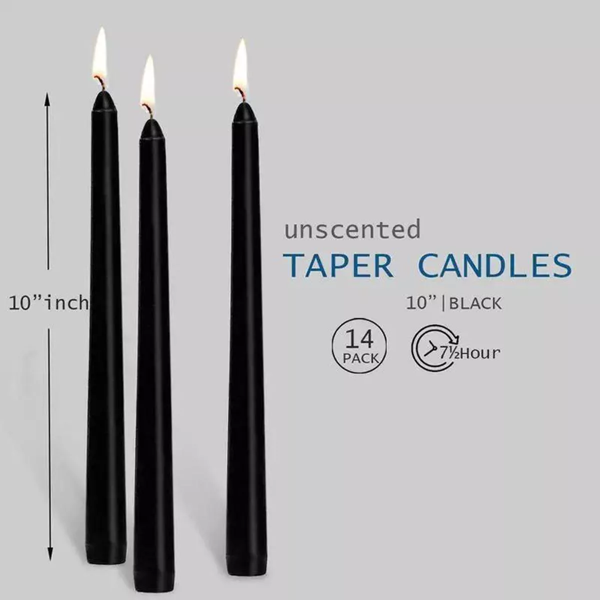Black Taper Candles 10 Inches Tall