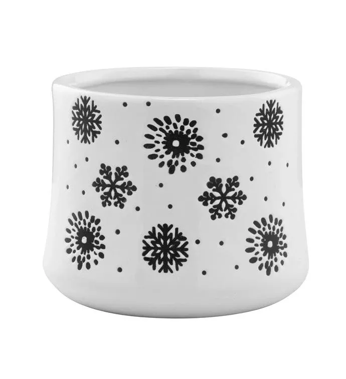 Black & White Snowflake Planter | Napco
