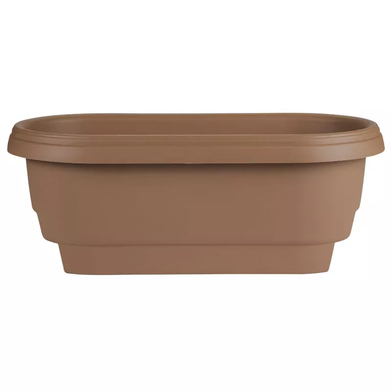 Bloem Classic Deck Rail Plastic Planter, Terra Chocolate, 24 in.