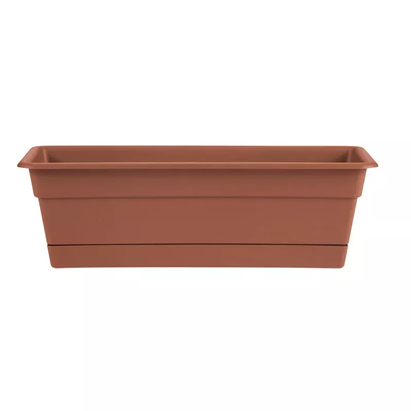 Bloem Dura Cotta Plastic Window Box, Terra Cotta, 24 in.