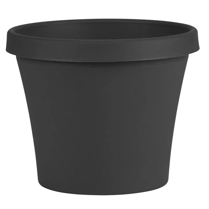 Bloem Terra Plastic Planter, Charcoal, 14 in.