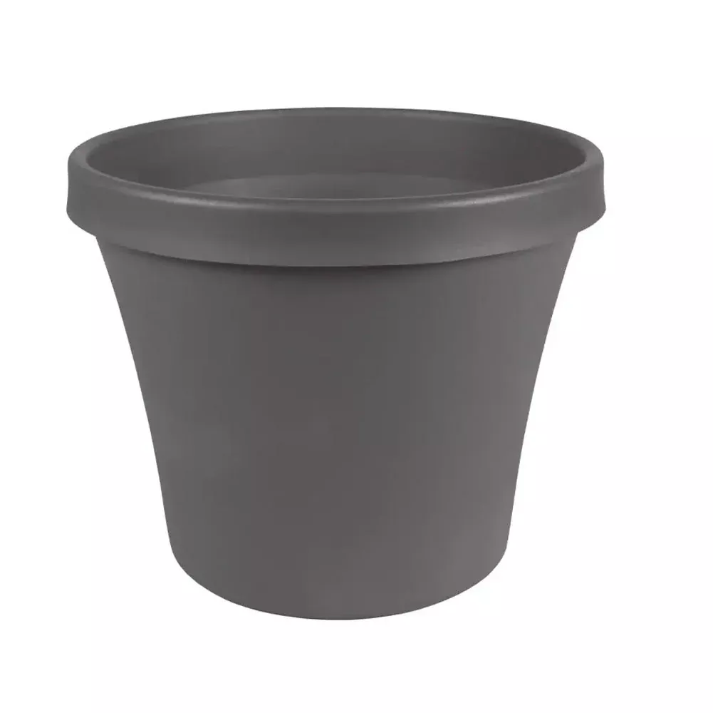 Bloem Terra Plastic Planter, Charcoal, 20 in.
