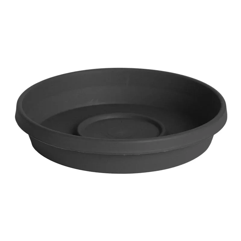Bloem Terra Plastic Saucer, Charcoal, 14 in.
