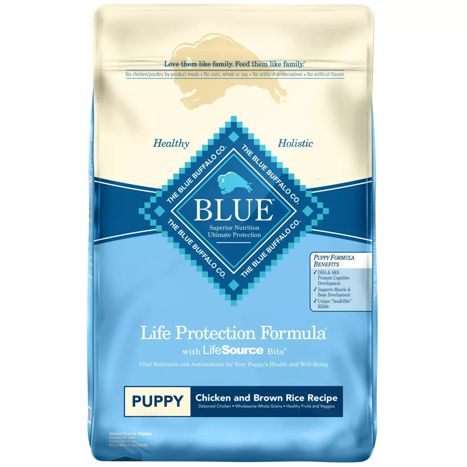 Blue Buffalo Puppy Chicken & Rice Recipe Dog Food, 15 LB