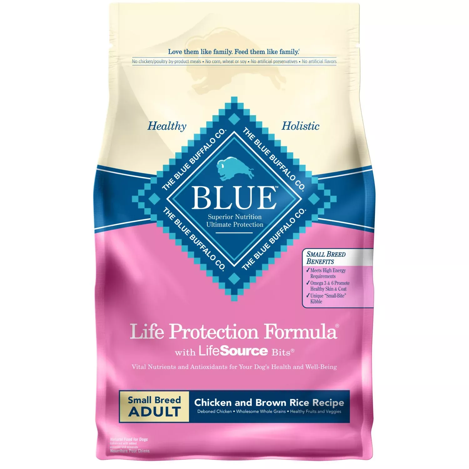 Blue Buffalo Small Breed Adult Chicken & Rice Recipe Dog Food, 6 LB