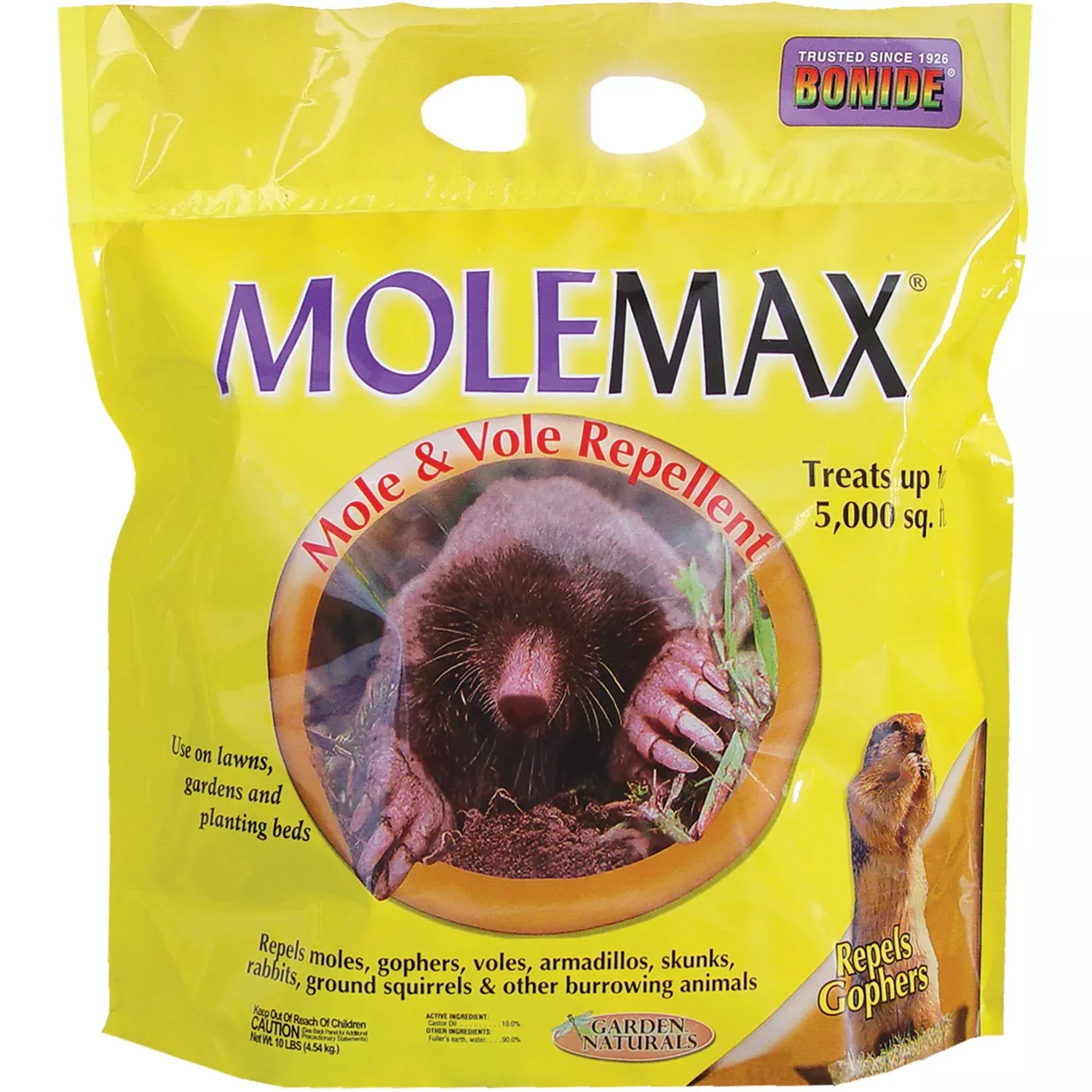 Bonide MoleMax Mole & Vole Repellent - Bulk - 10lb Granules - Treats up to 5,000sq ft