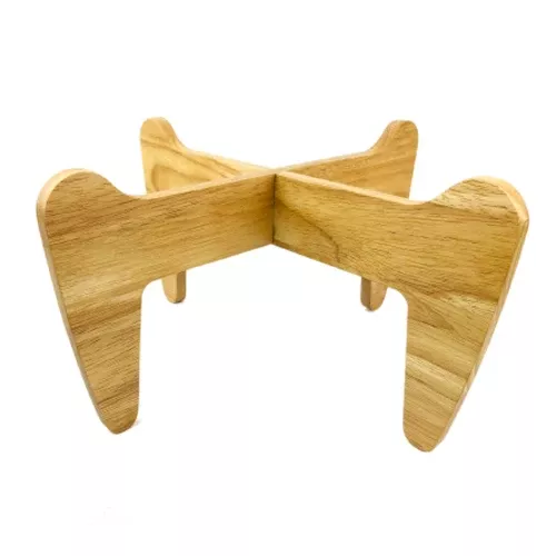 Boomerang Wooden Plant Stand, 12"