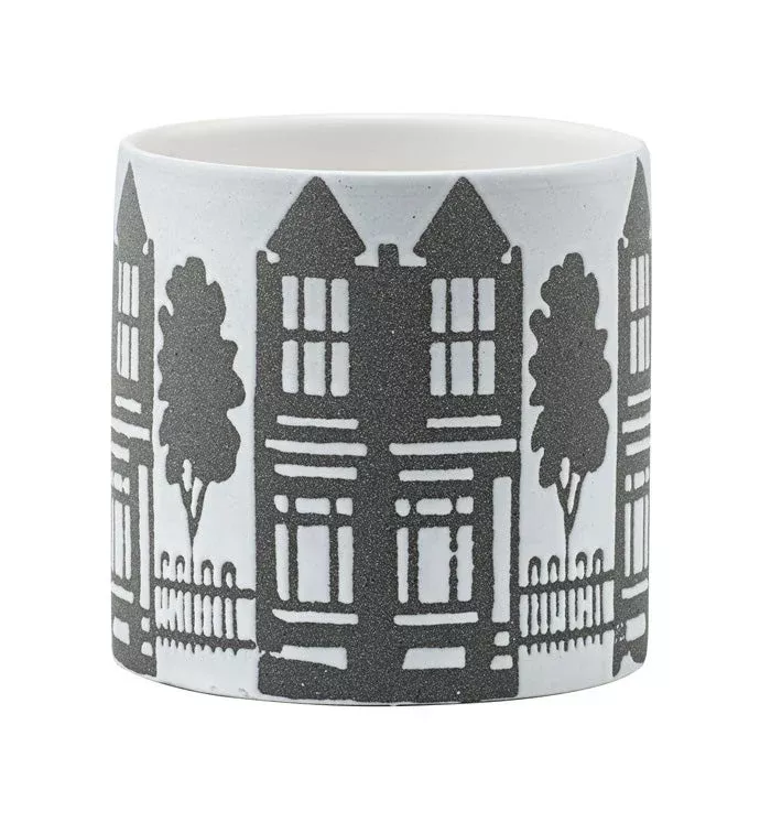 Brownstone & Trees Planter | Napco