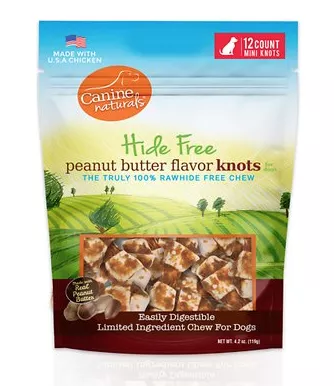 *********Canine Naturals Hide Free Peanut Butter Mini Knots 12 pk