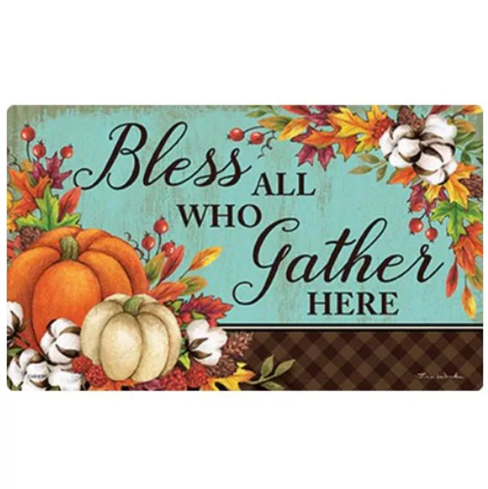 Carson Decor, Cotton & Pumpkins Mat