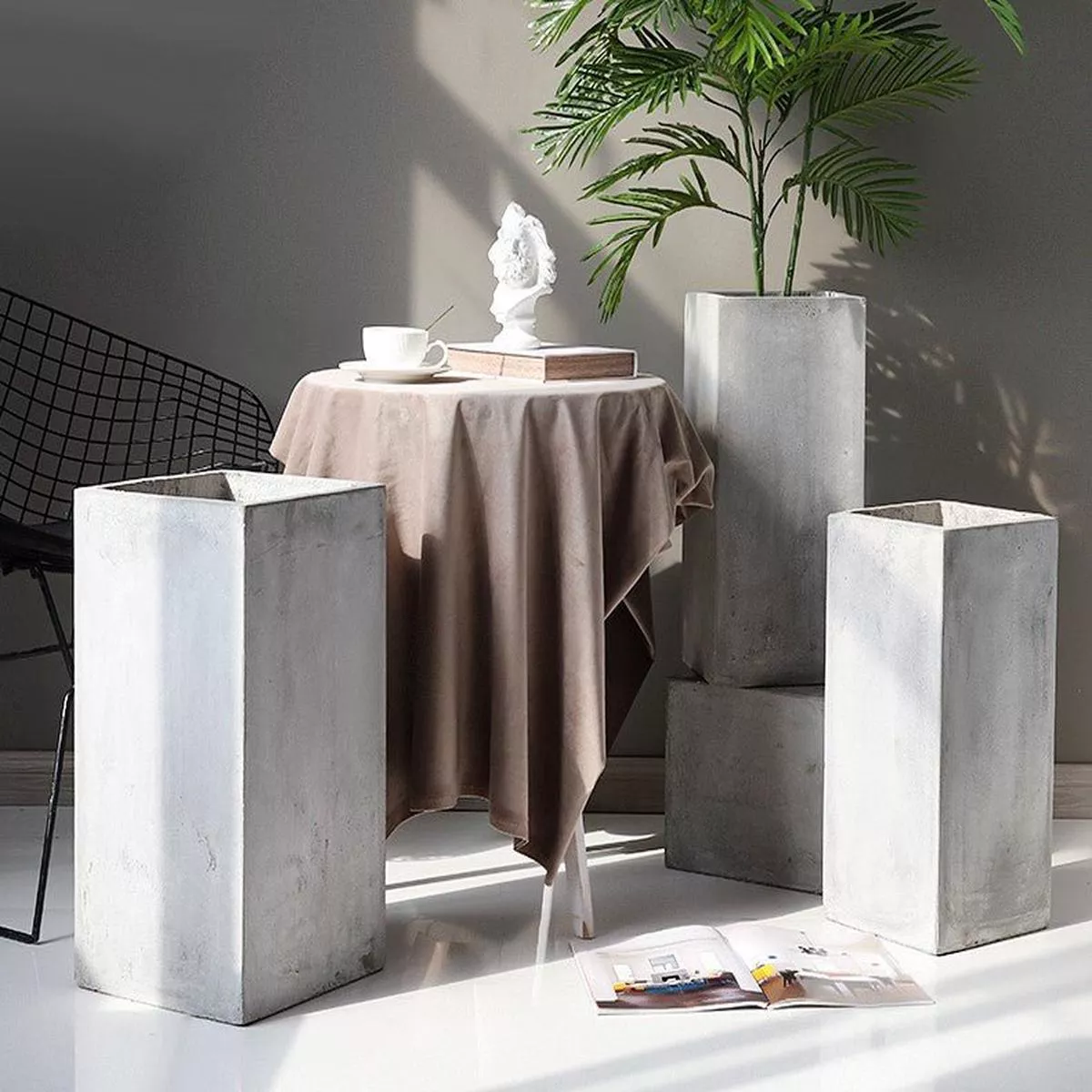 Cement planter high-Square