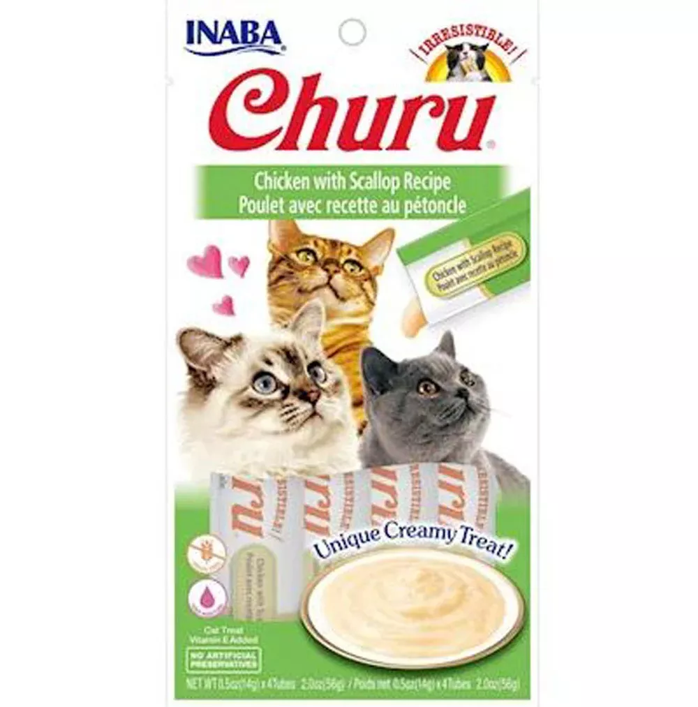 Ciao, Inaba Churu Chicken & Scallop 4 Pack, 2 oz.