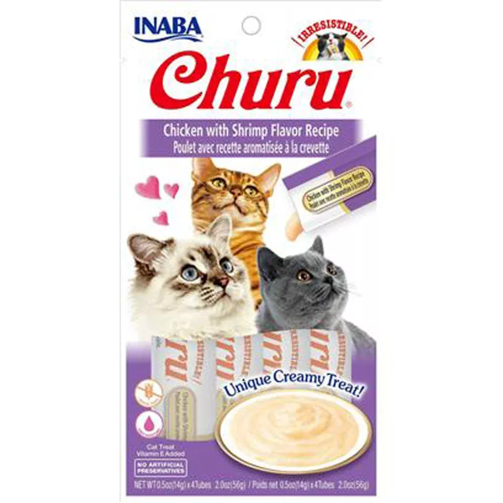Ciao, Inaba Churu Chicken & Shrimp 4 Pack, 2 oz.