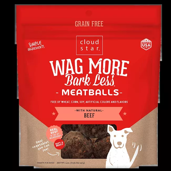 Cloud Star Wag More Bark Less Meatballs: Beef Dog Treats