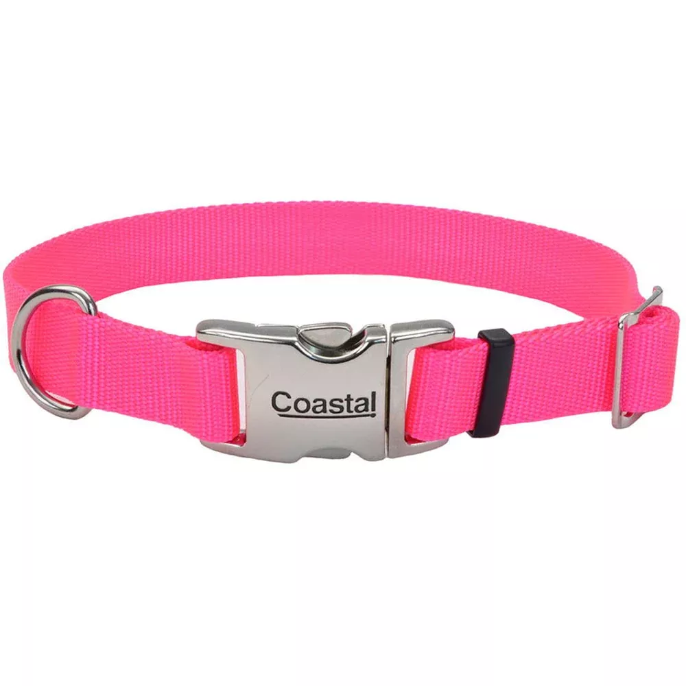 Coastal Pet, Titan Metal Collar, Neon Pink