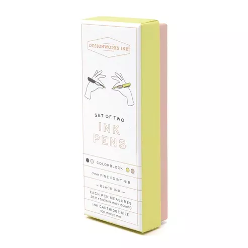 Color Block Pens - Set of 2 - Off White + Taupe