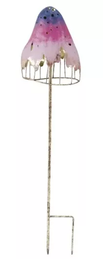 Colorful Metal Mushroom Garden Stake