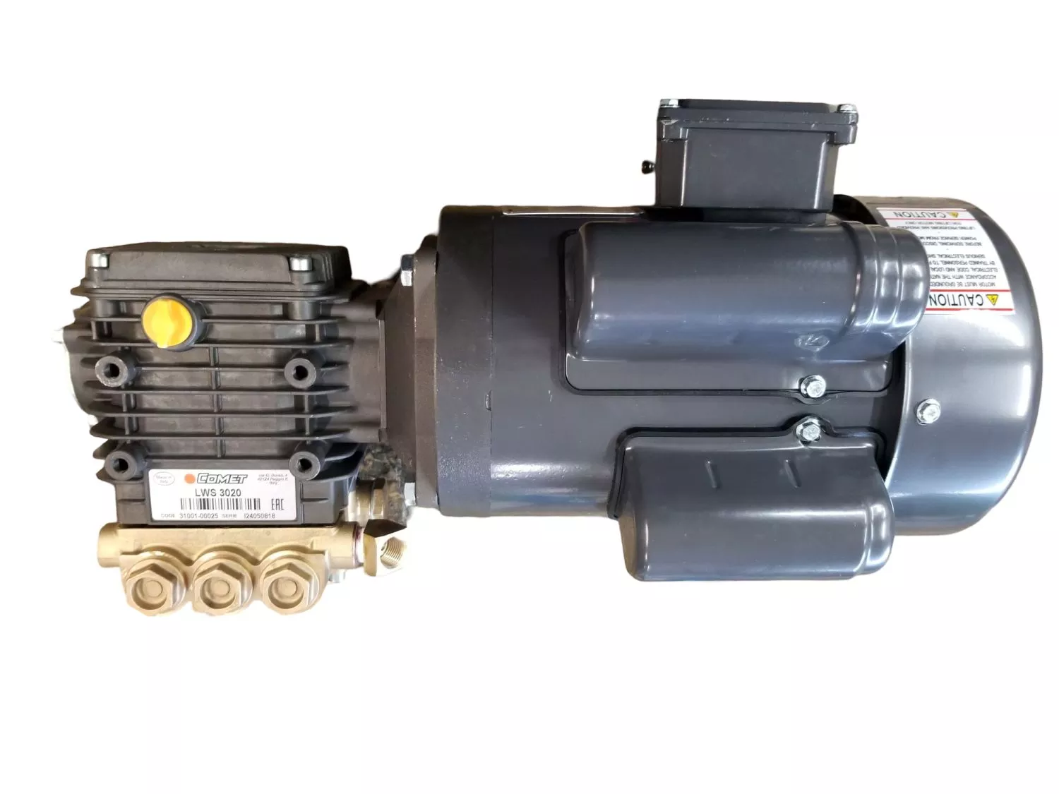 Comet LWS3020E Industrial Triplex Plunger Pump and Electric Motor Assembly