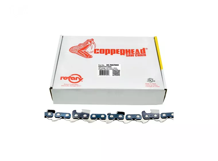Copperhead 7667068 Harvester Saw Chain 3/4 inch pitch, .122 inch gauge, Chipper style without bumper link, 68 drive links